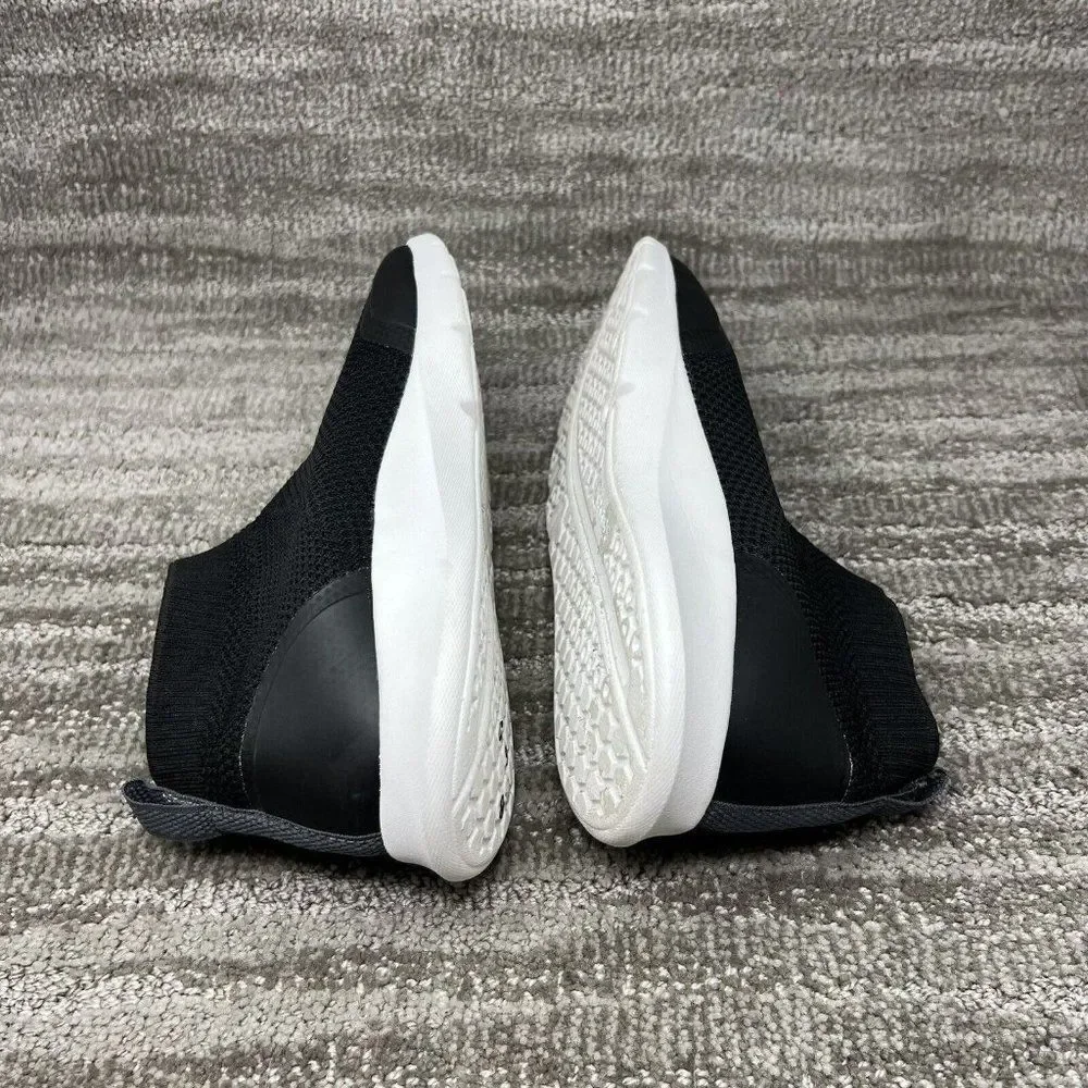 Spenco Yoga Stretch Shoes Women's 12B Black White Knit Comfort Slip On Sneakers